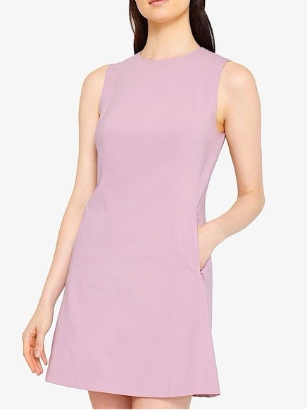 Theory Helaina Classic Suit Wool Blend Shift Dress Dusty Lilac 6